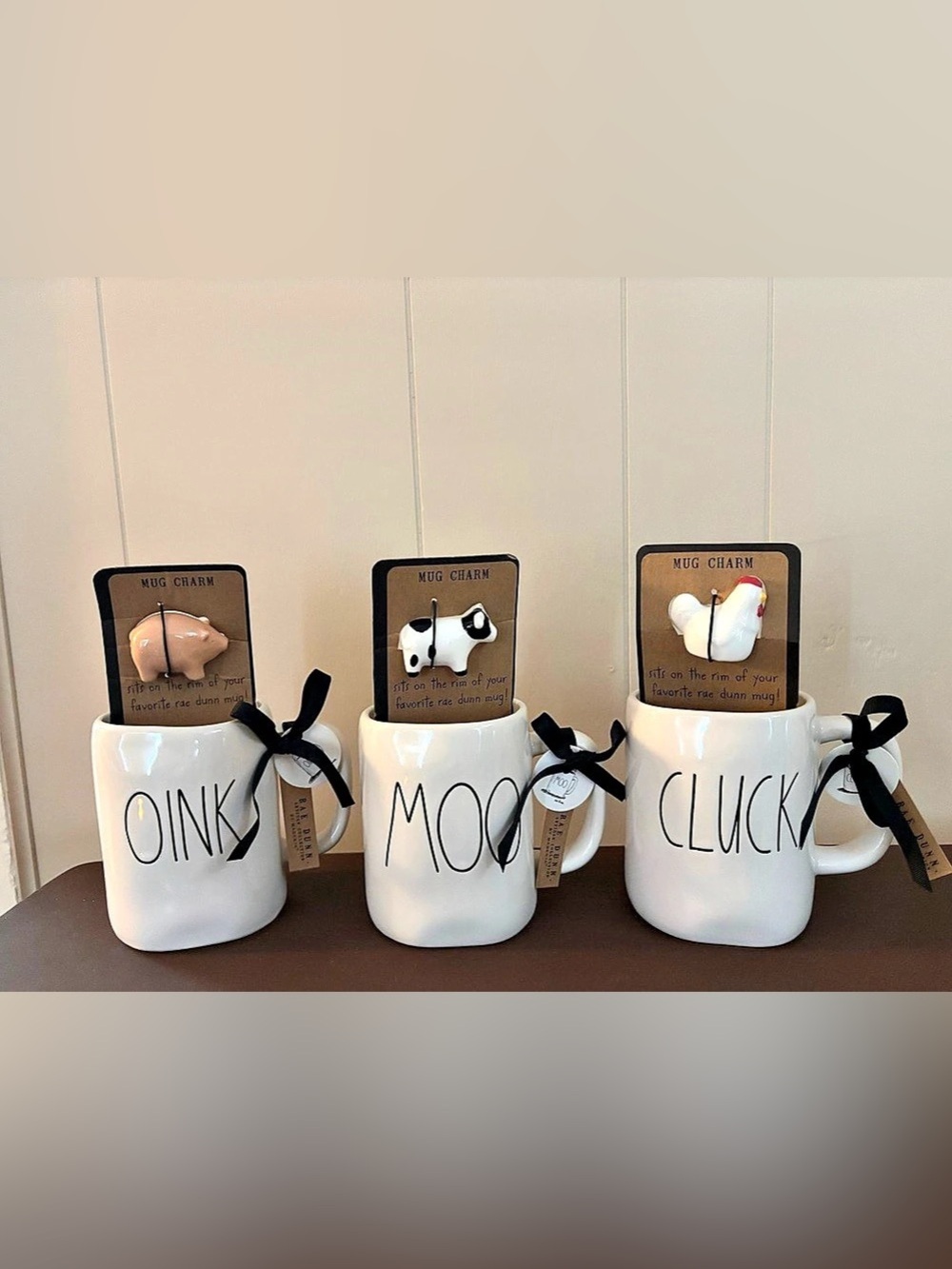 Rae Dunn Farmline Mug and Animal Charm Set